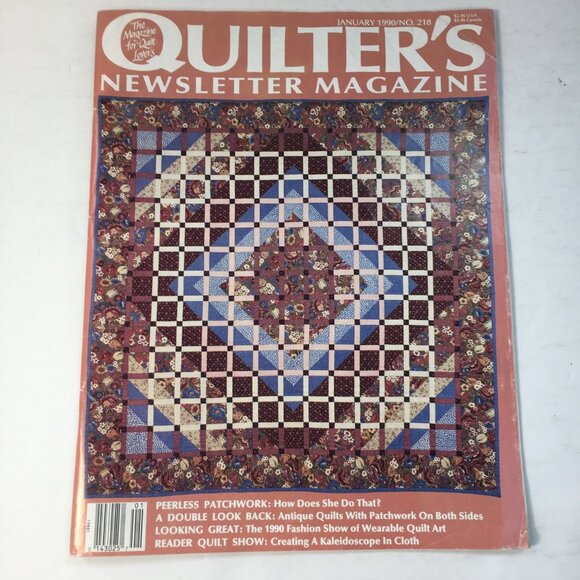Quilters Newsletter Magazine January 1990 Issue 218 Patterns Tips Techniques - Picture 1 of 9